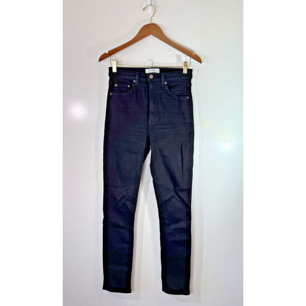 Reformation Women’s Ultra High‎ Skinny Jeans Size M 28 Black Minimalist Capsule